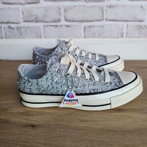 ⭐Converse Chuck 70 Metallic Tweed Low Sz 5.5 Men's Shoes Sneaker Silver A14443C